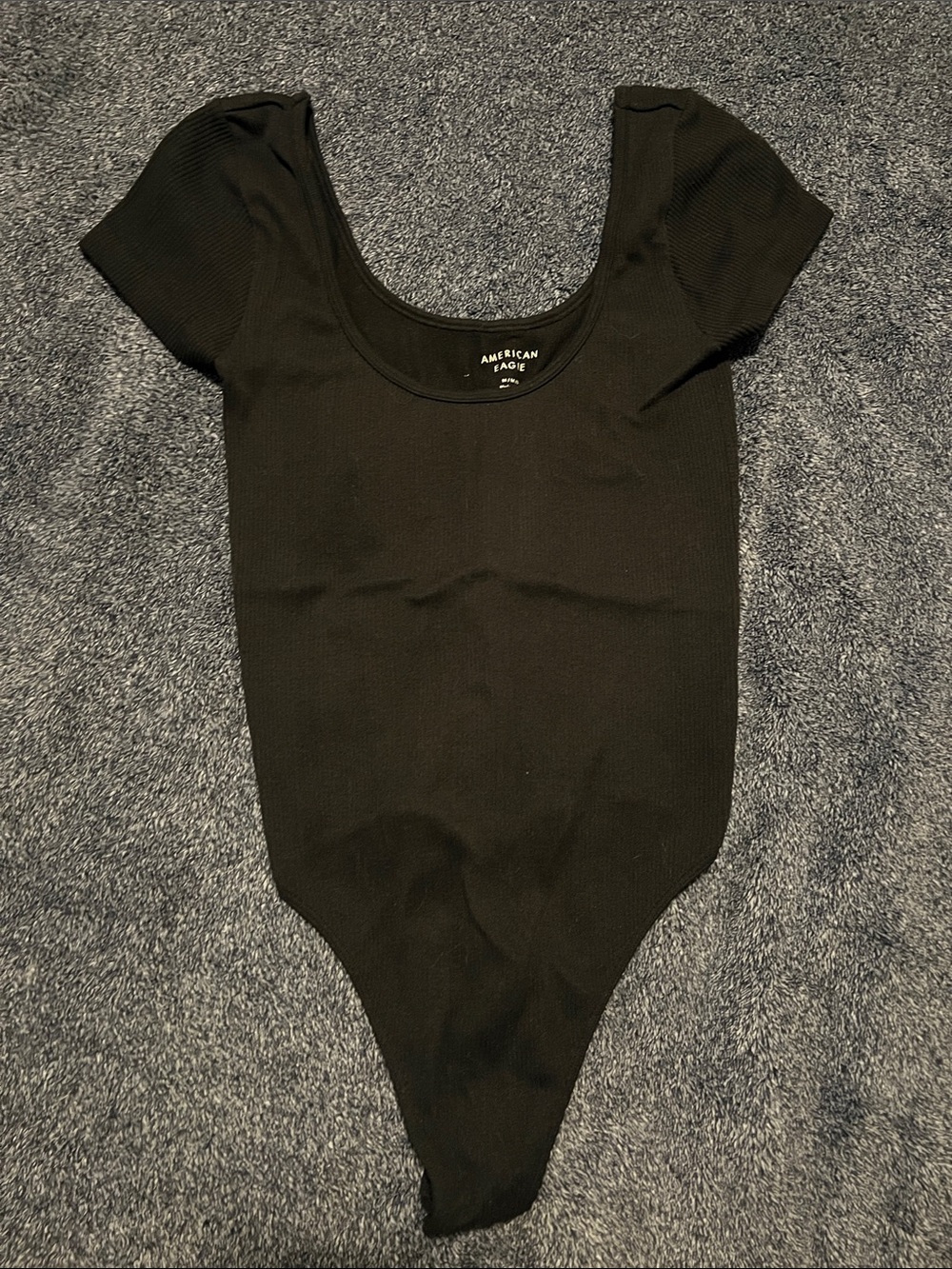 American Eagle Outfitters Black Ribbed Scoop Neck Bodysuit